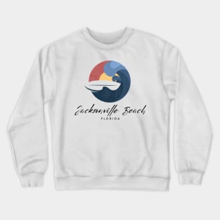 Jacksonville Beach, Florida Surfing Crewneck Sweatshirt